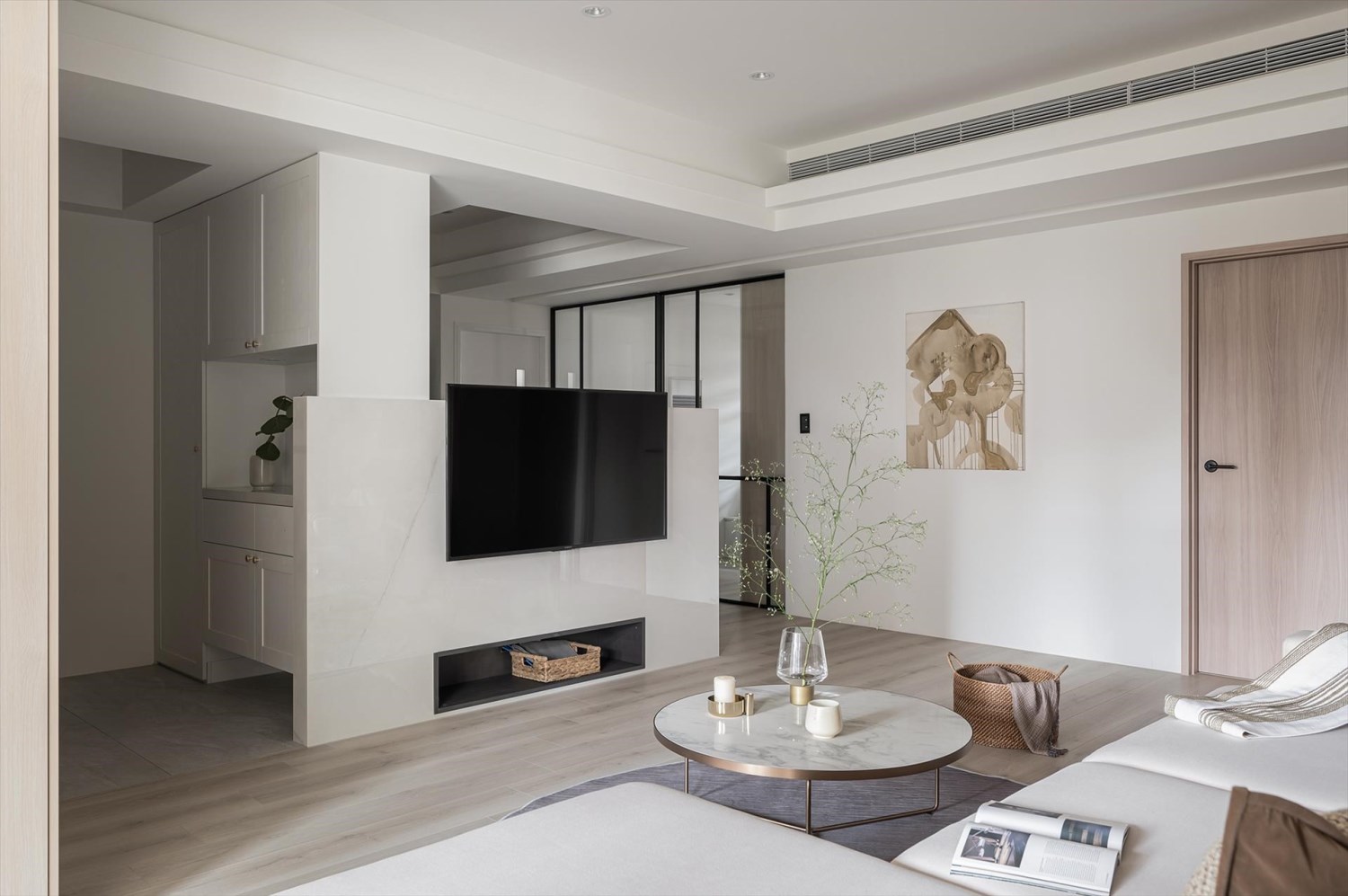 電視牆設計案例 6 – 半牆設計